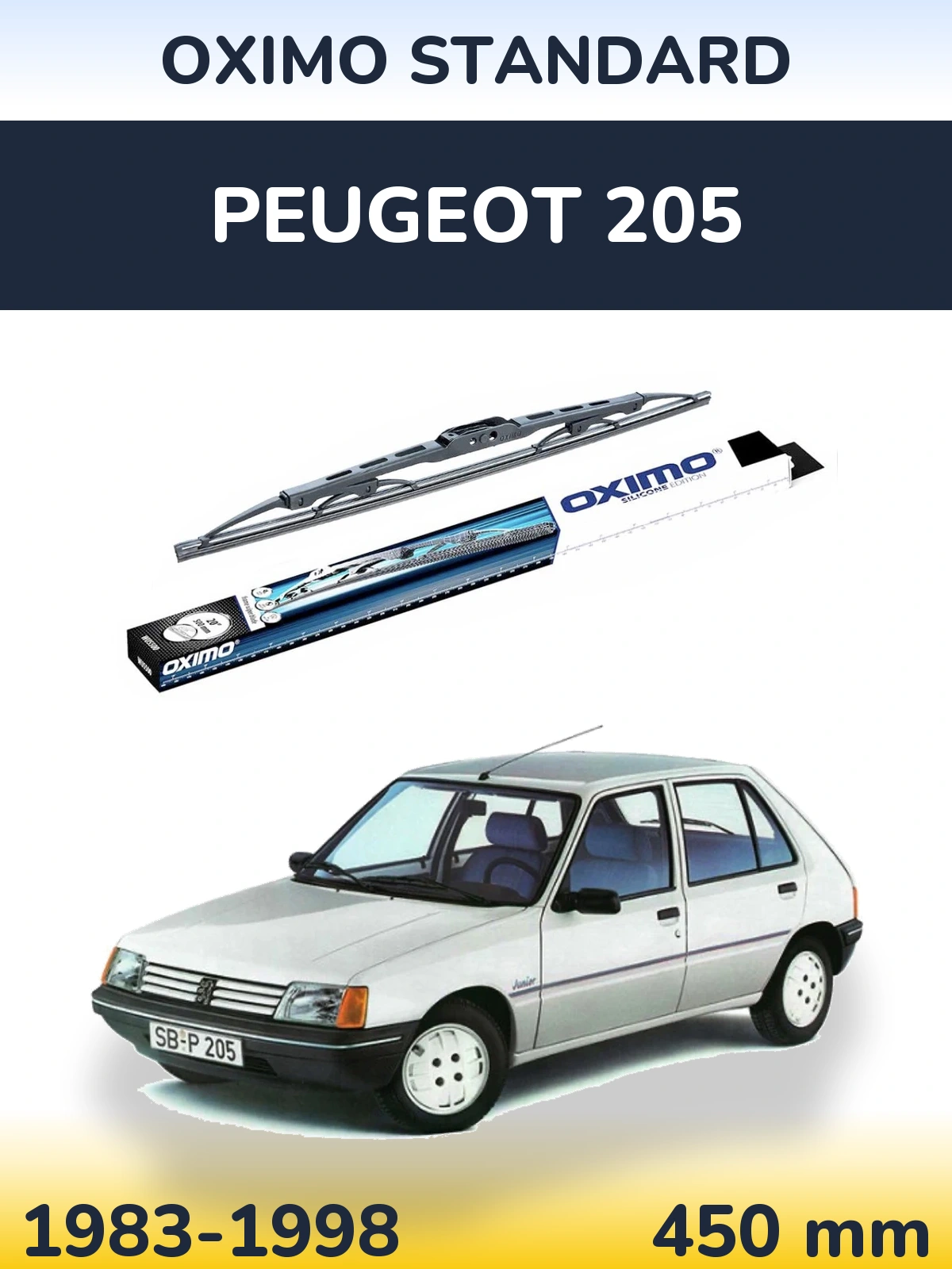Torkarblad Oximo Standard för Peugeot 205