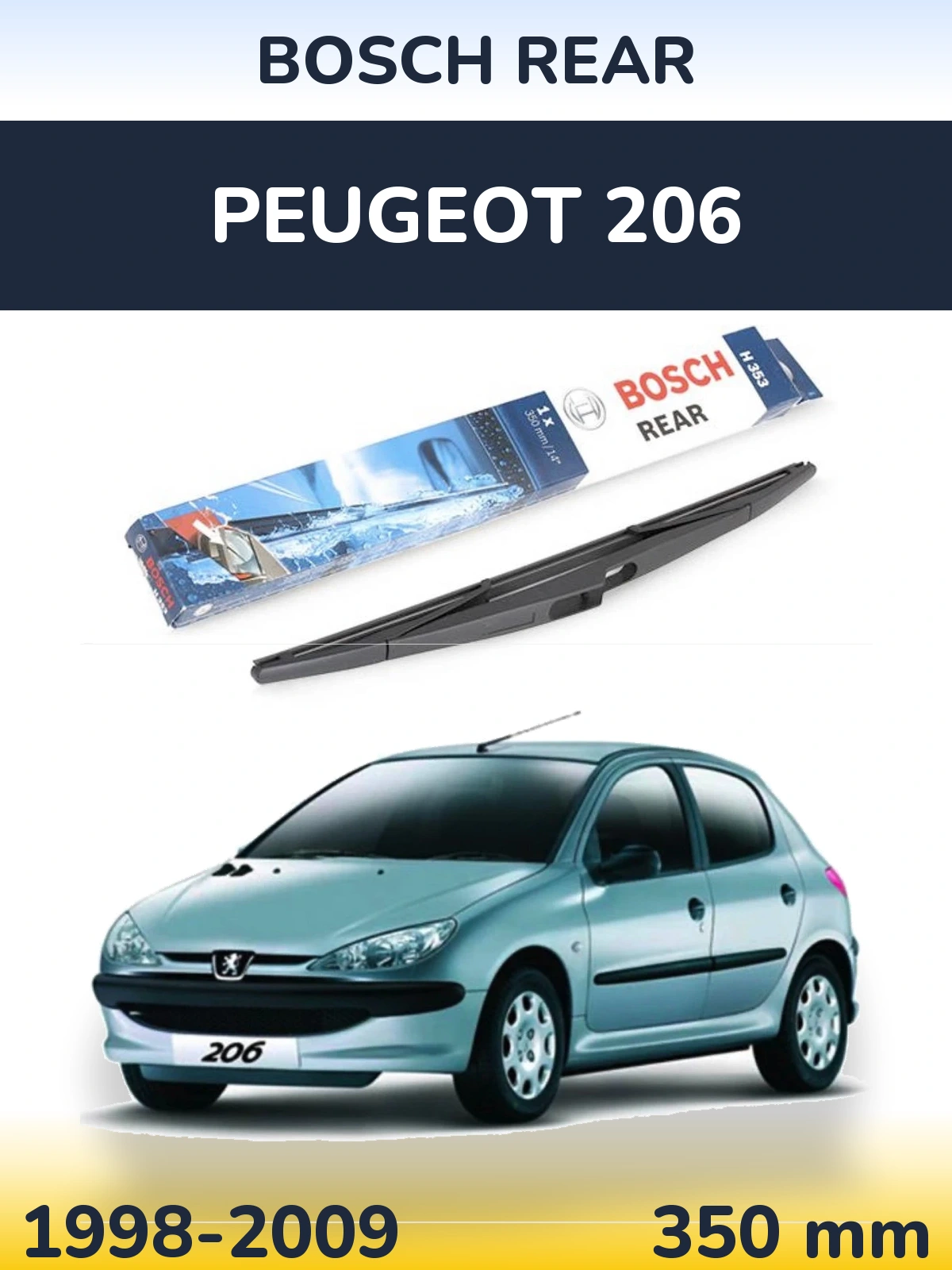 Torkarblad BOSCH Rear för Peugeot 206