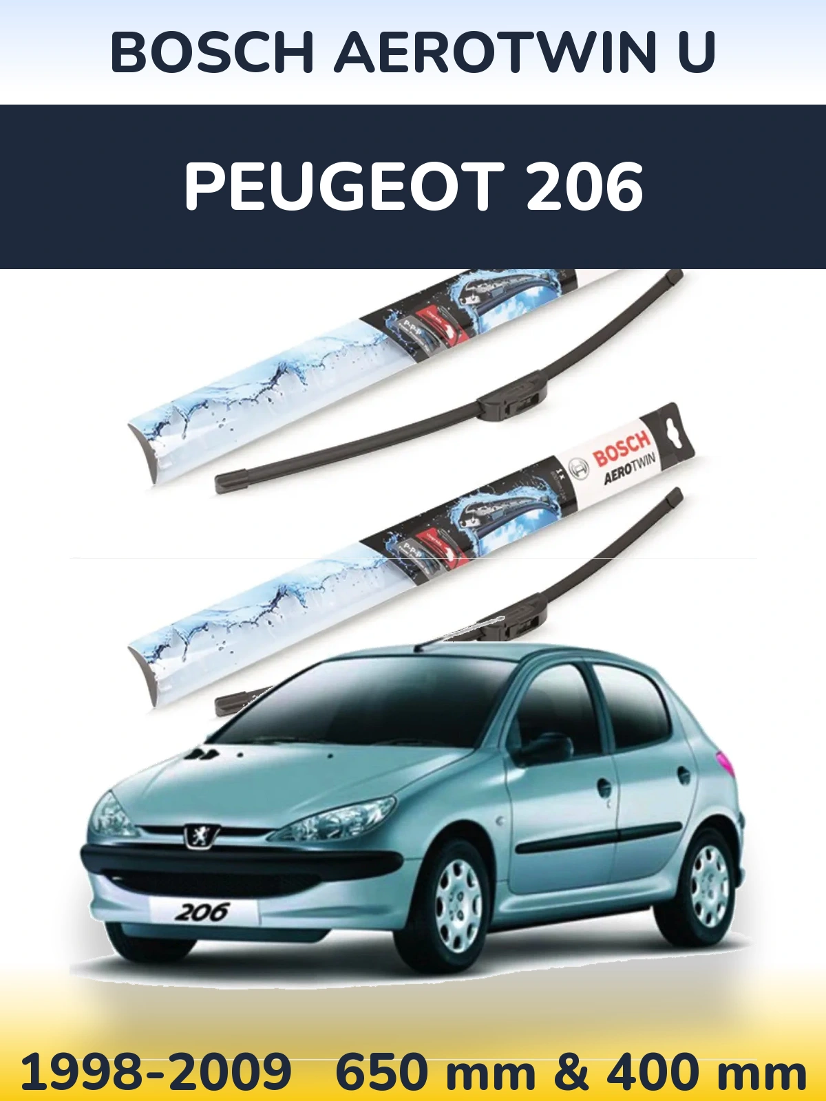Torkarblad BOSCH AeroTwin U för Peugeot 206