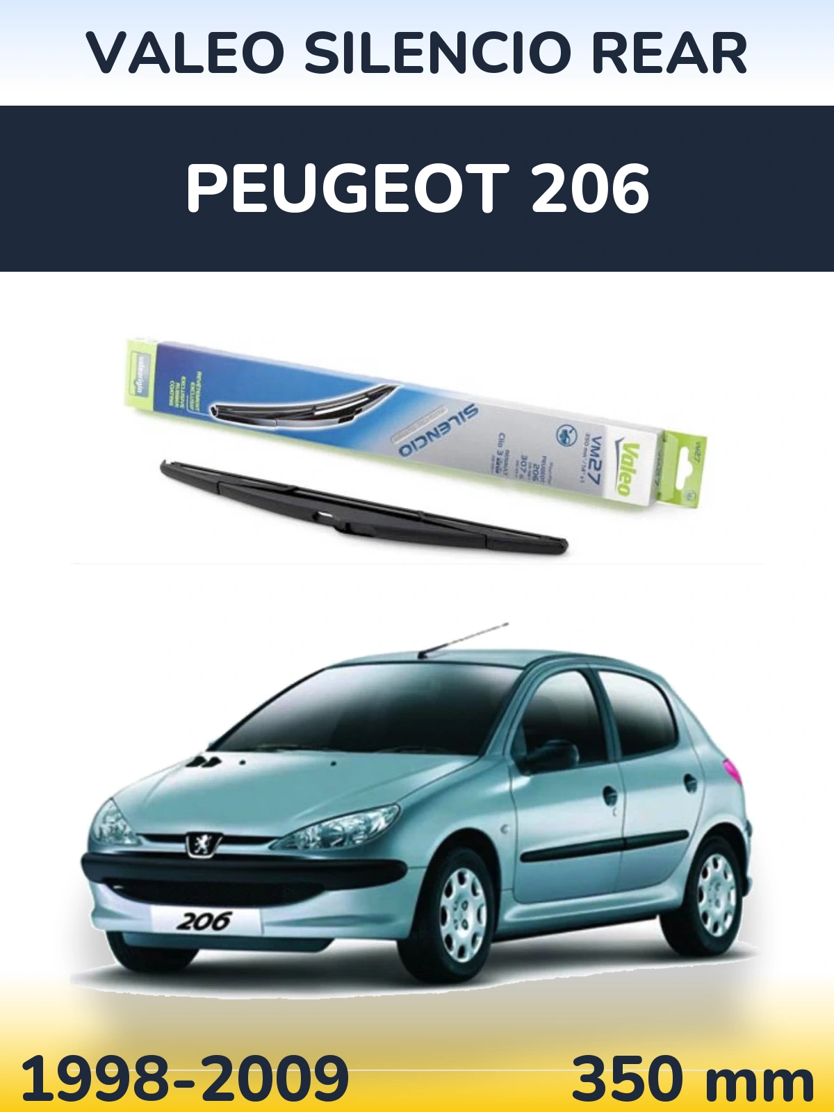 Torkarblad Valeo Silencio Rear för Peugeot 206