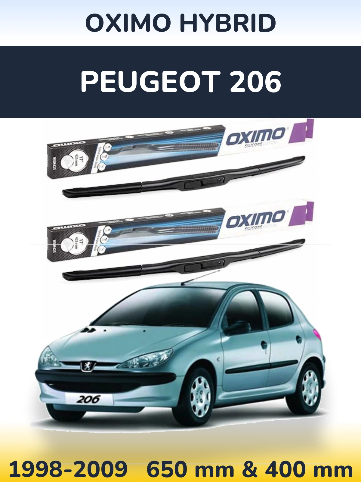 Torkarblad Oximo Hybrid för Peugeot 206