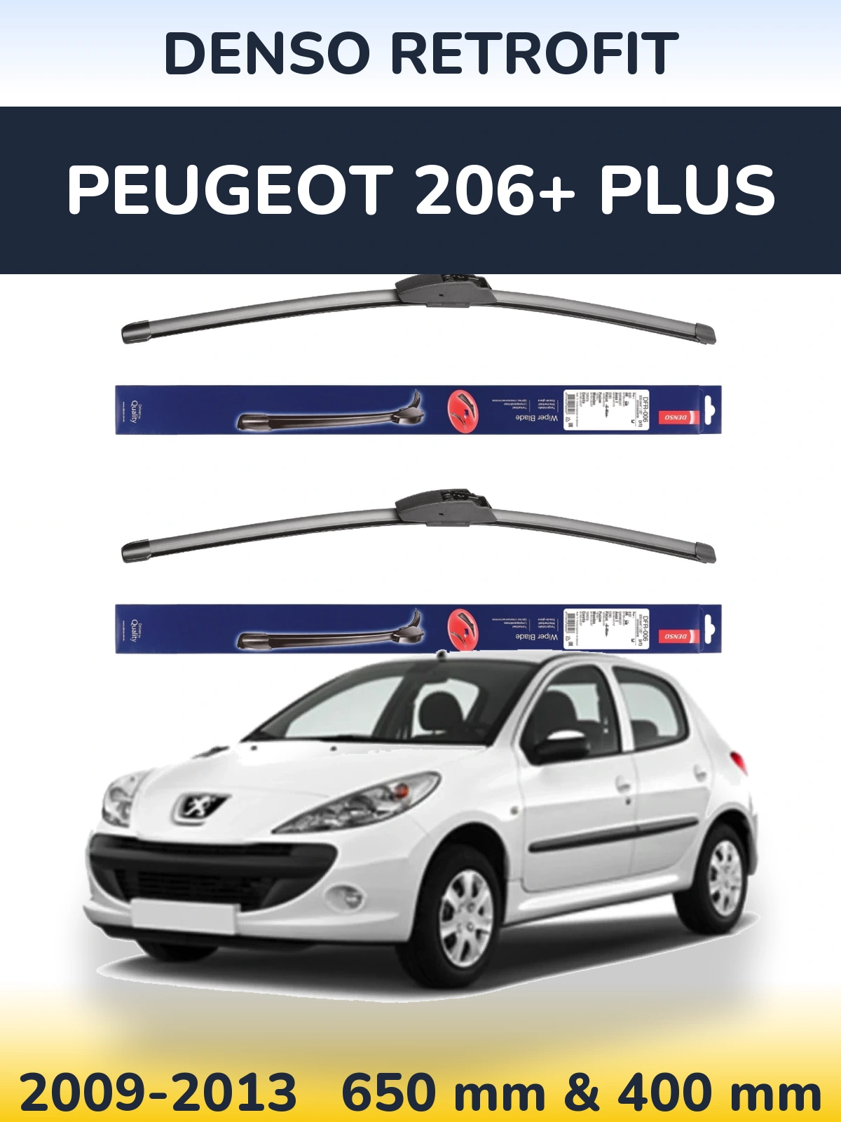 Torkarblad Denso Retrofit för Peugeot 206+ Plus