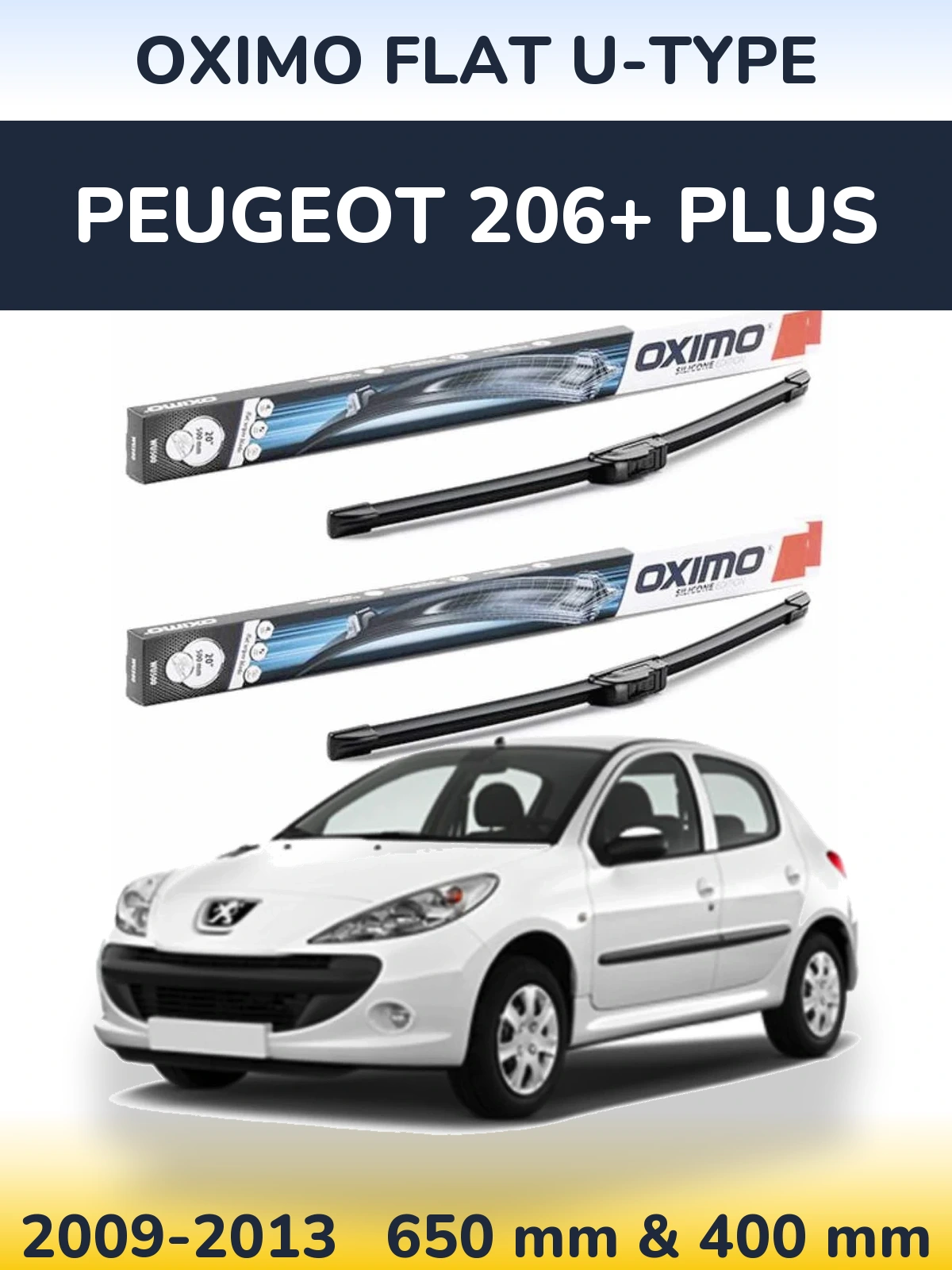 Torkarblad Oximo Flat U-type för Peugeot 206+ Plus