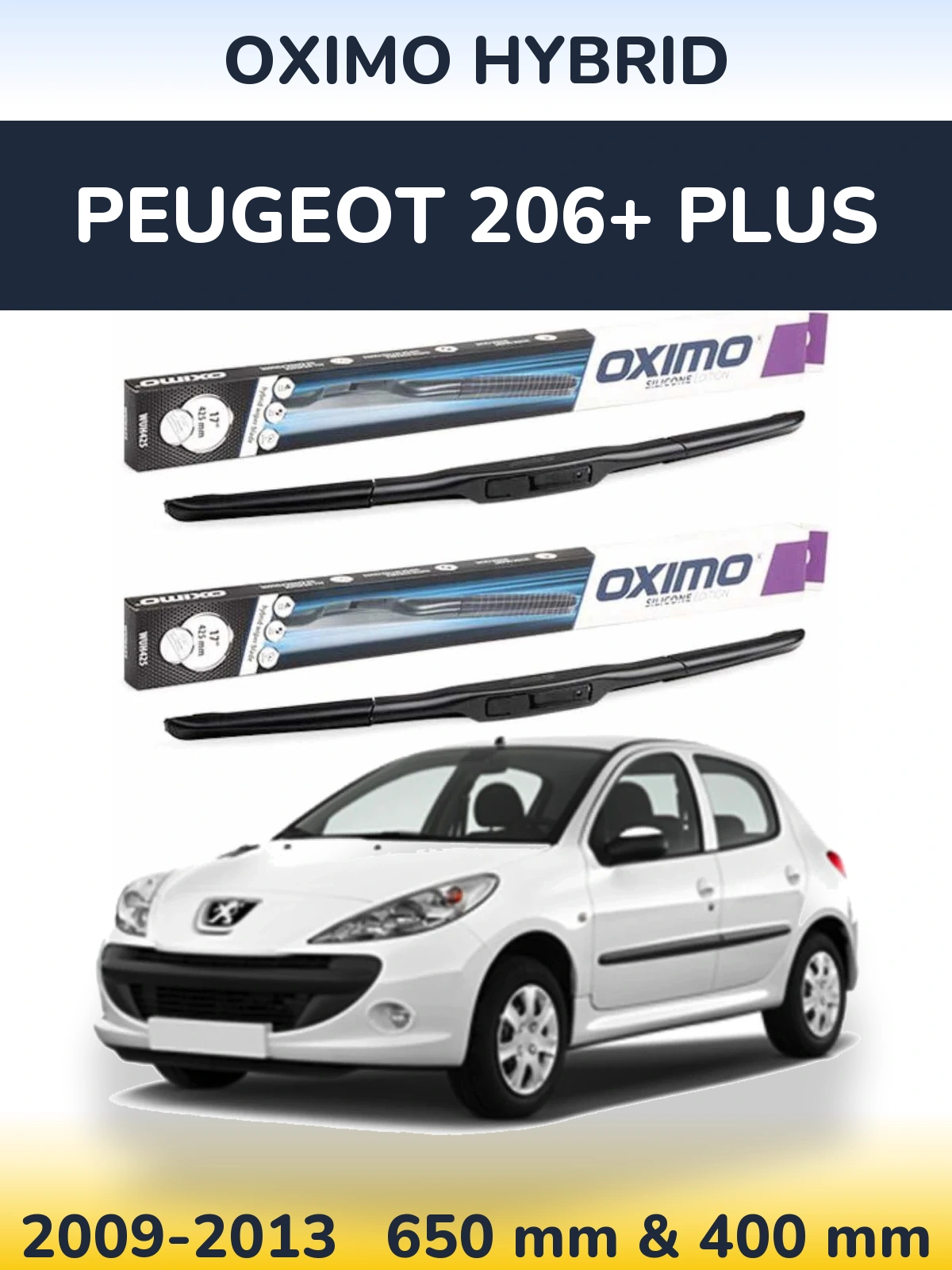 Torkarblad Oximo Hybrid för Peugeot 206+ Plus