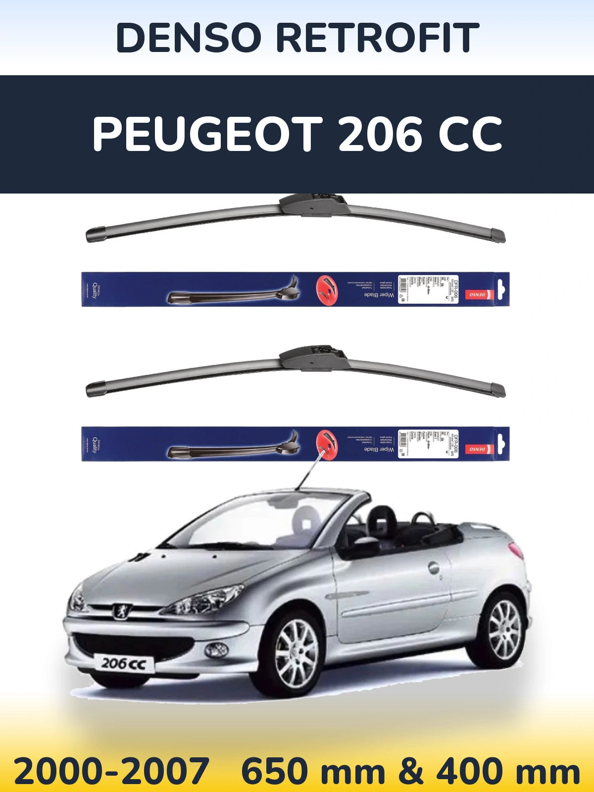 Torkarblad Denso Retrofit för Peugeot 206 CC