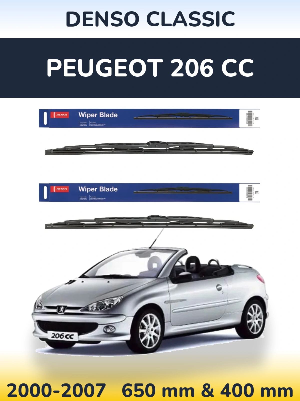Torkarblad Denso Classic för Peugeot 206 CC