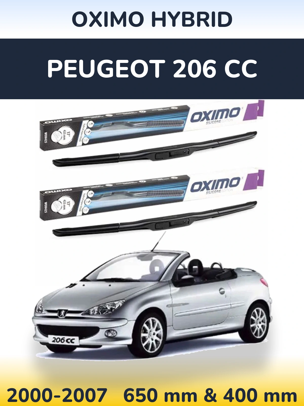 Torkarblad Oximo Hybrid för Peugeot 206 CC
