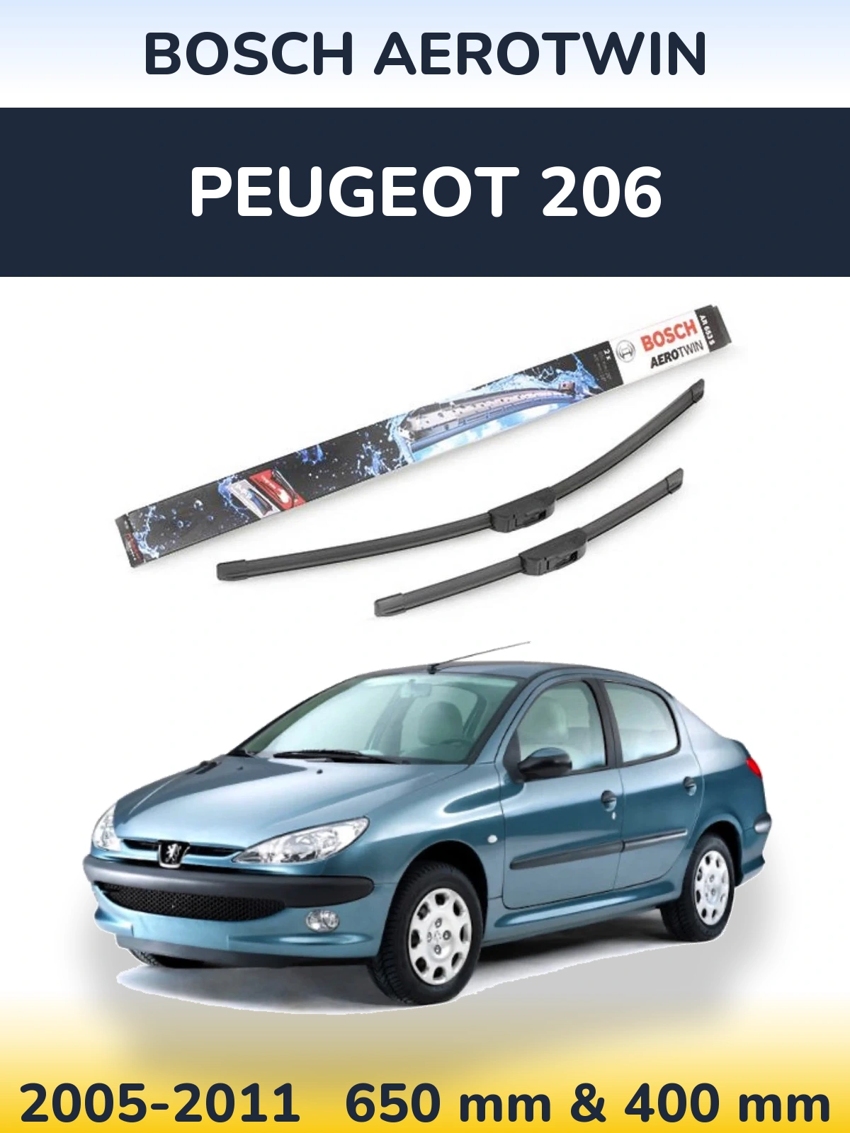 Torkarblad BOSCH AeroTwin för Peugeot 206
