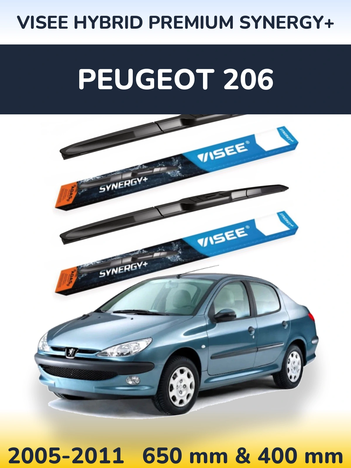 Torkarblad VISEE HYBRID PREMIUM SYNERGY+ för Peugeot 206