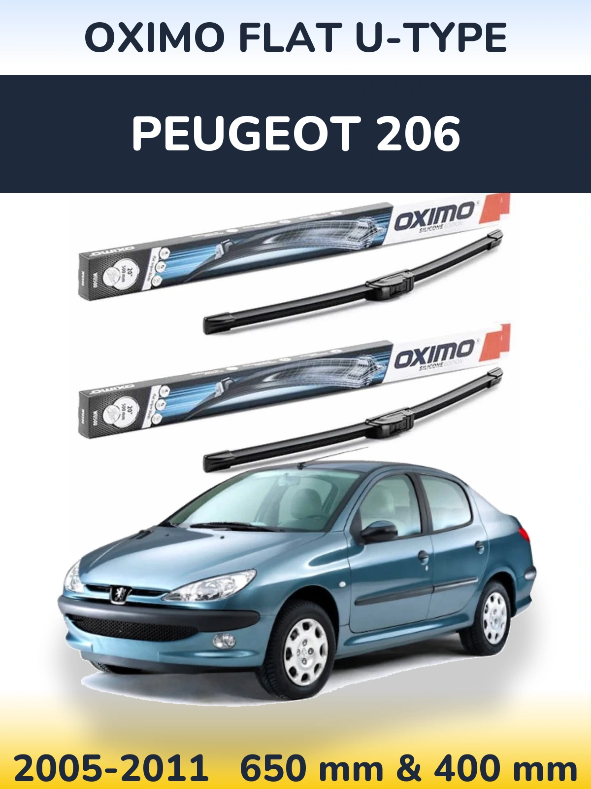 Torkarblad Oximo Flat U-type för Peugeot 206