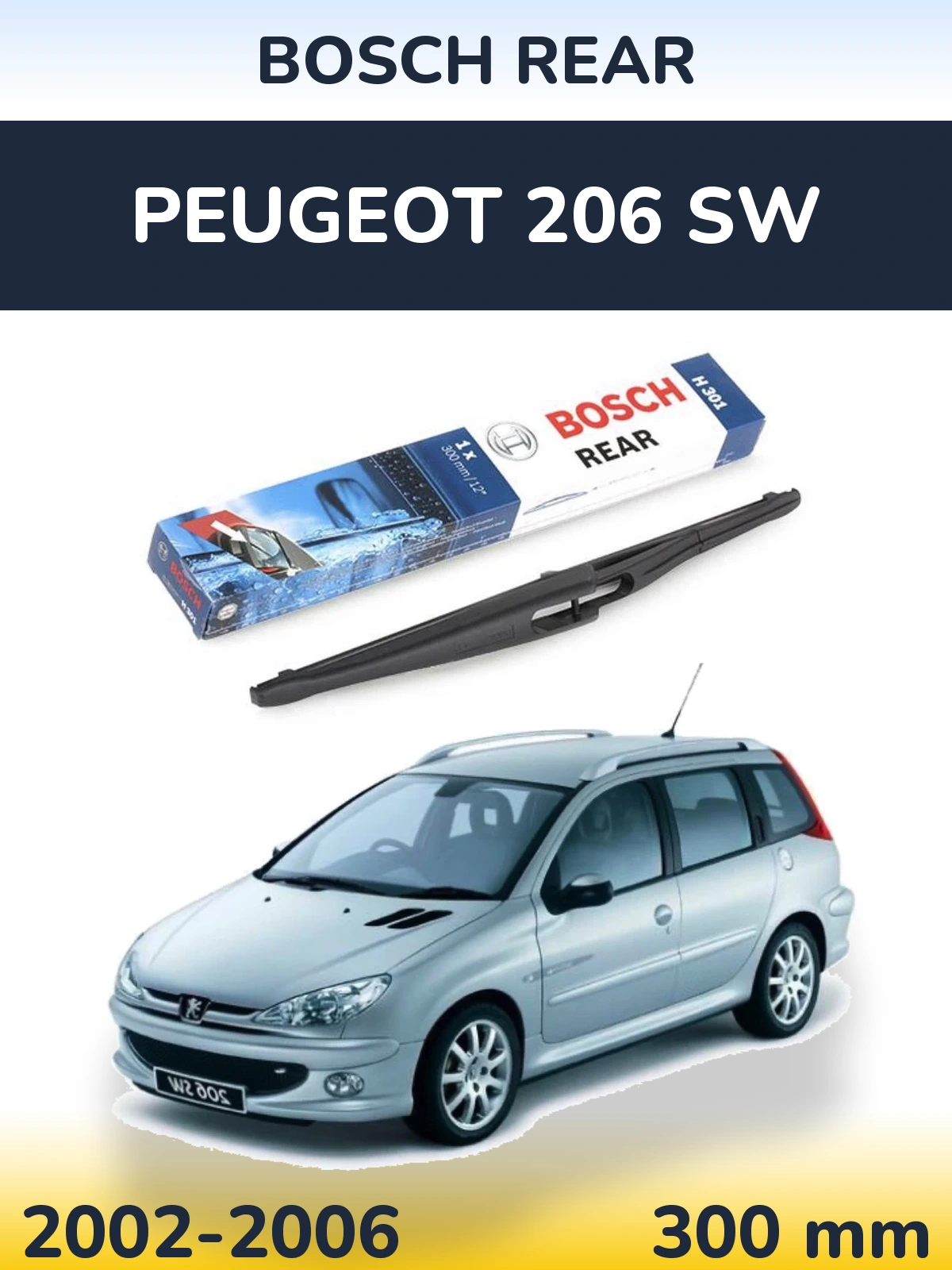 Torkarblad BOSCH Rear för Peugeot 206 SW