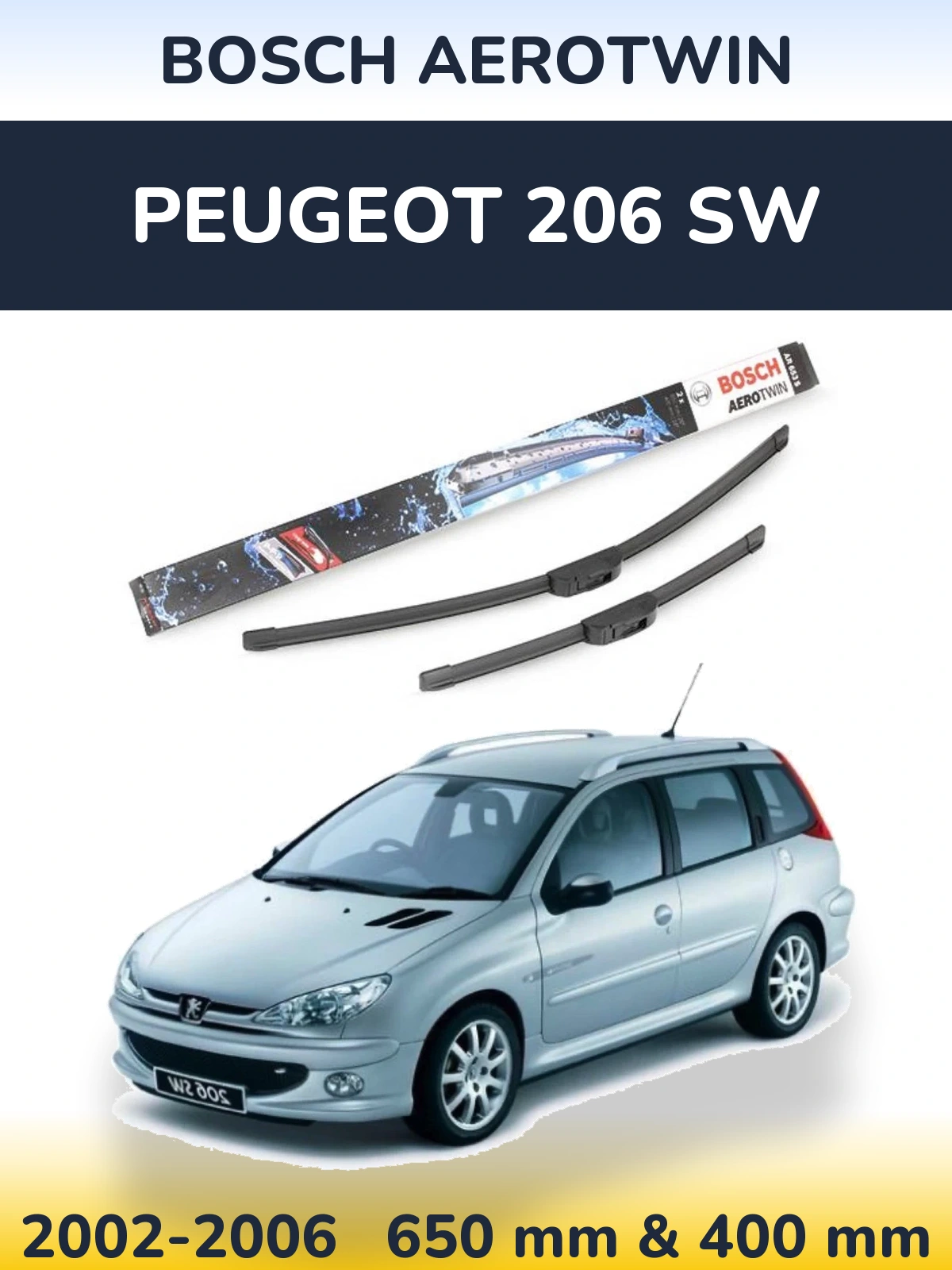 Torkarblad BOSCH AeroTwin för Peugeot 206 SW