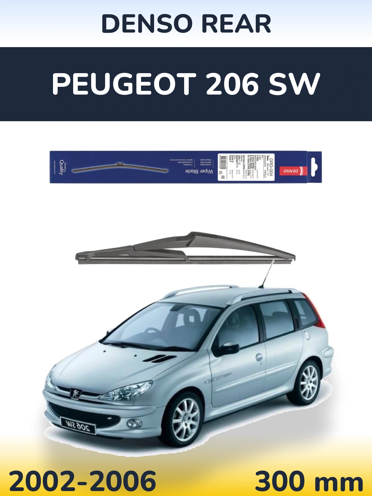 Torkarblad Denso Rear för Peugeot 206 SW