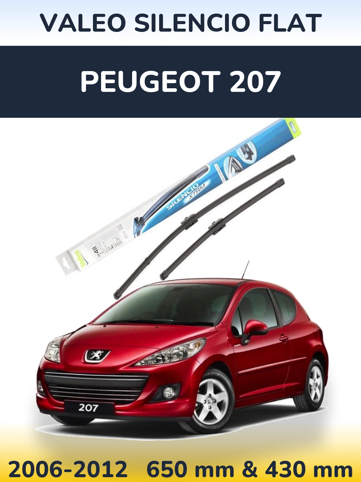 Torkarblad Valeo Silencio Flat för Peugeot 207