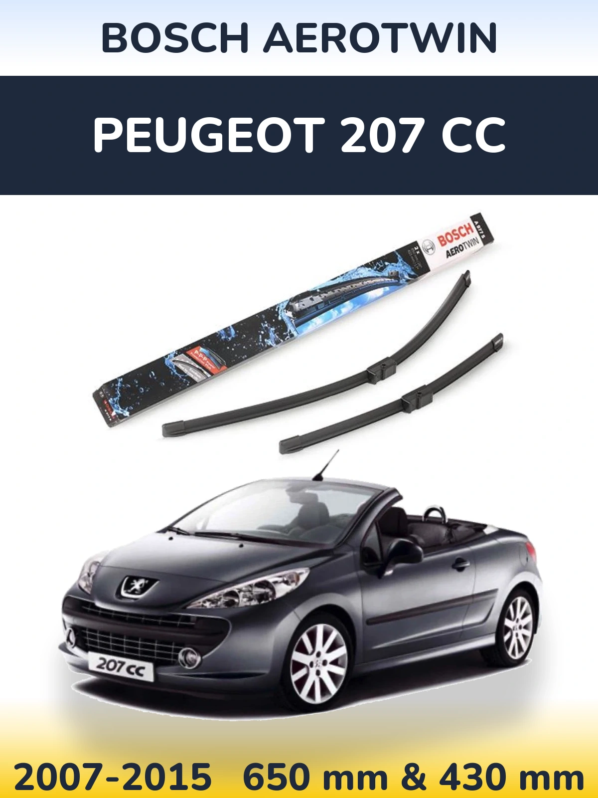 Torkarblad BOSCH AeroTwin för Peugeot 207 CC