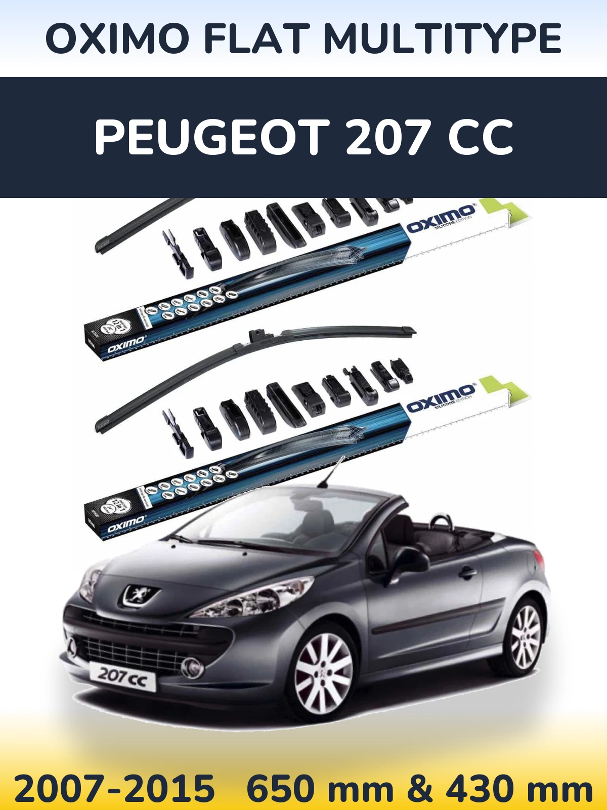 Torkarblad Oximo Flat MultiType för Peugeot 207 CC