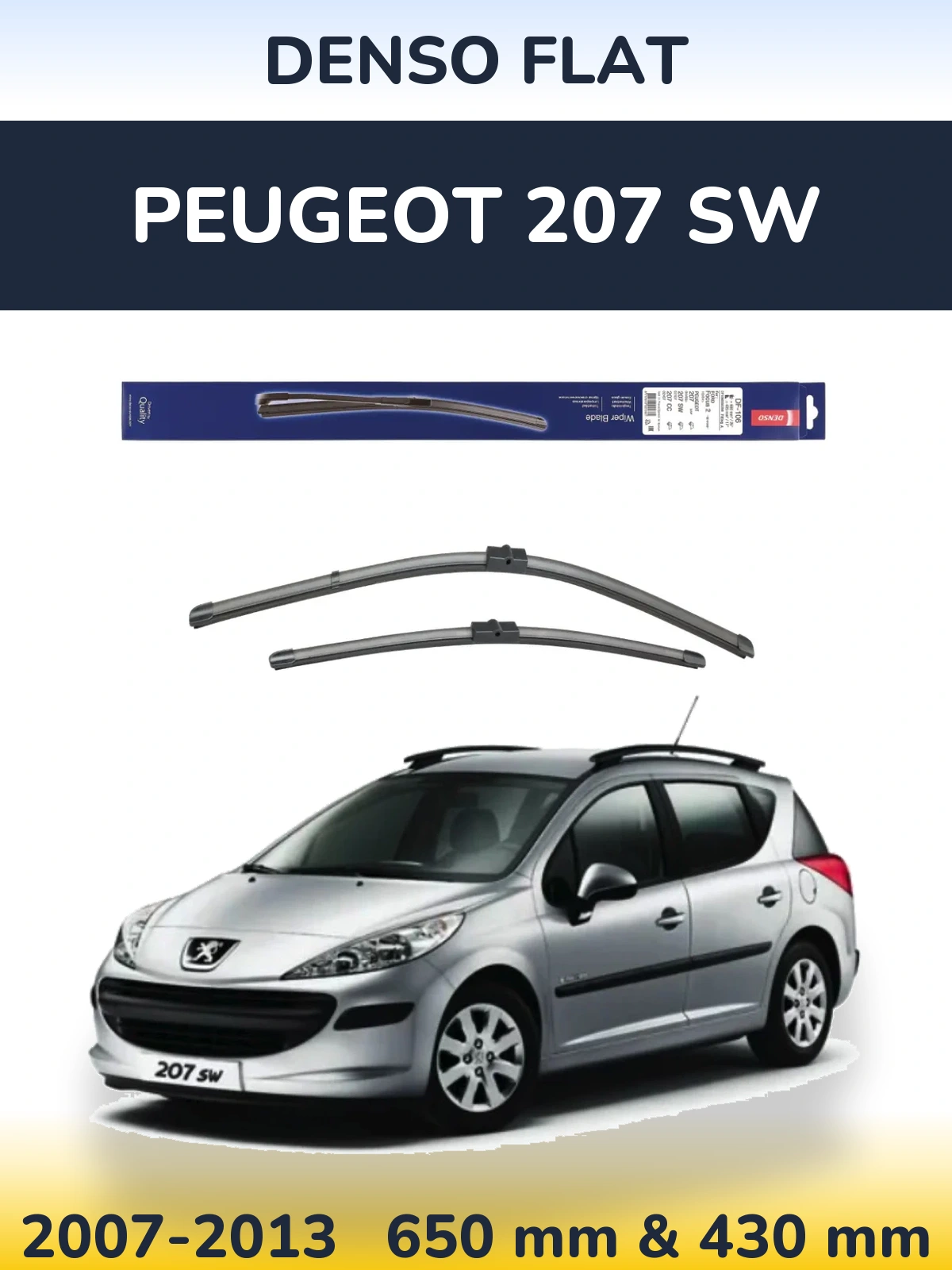 Torkarblad Denso Flat för Peugeot 207 SW