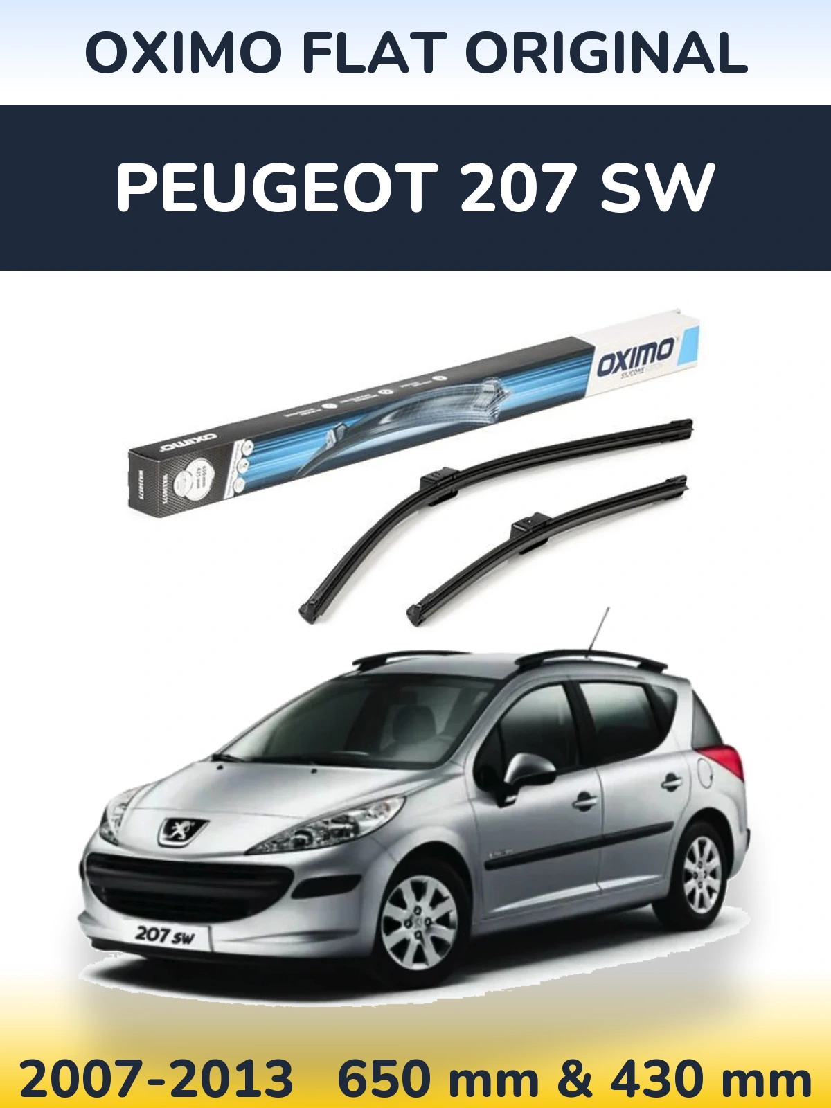 Torkarblad Oximo Flat Original för Peugeot 207 SW