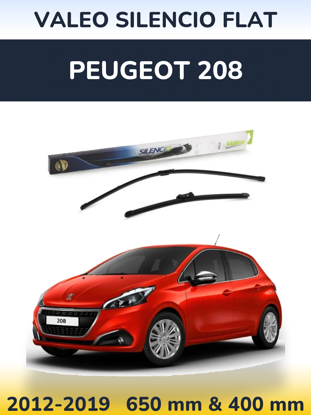 Torkarblad Valeo Silencio Flat för Peugeot 208