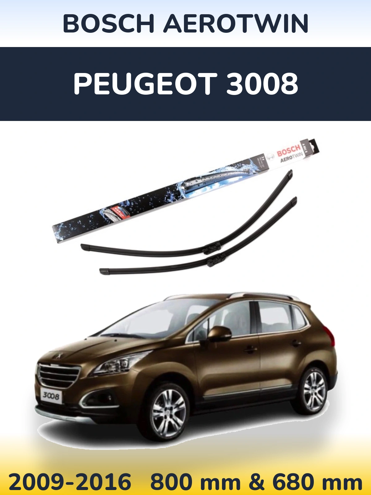 Torkarblad BOSCH AeroTwin för Peugeot 3008