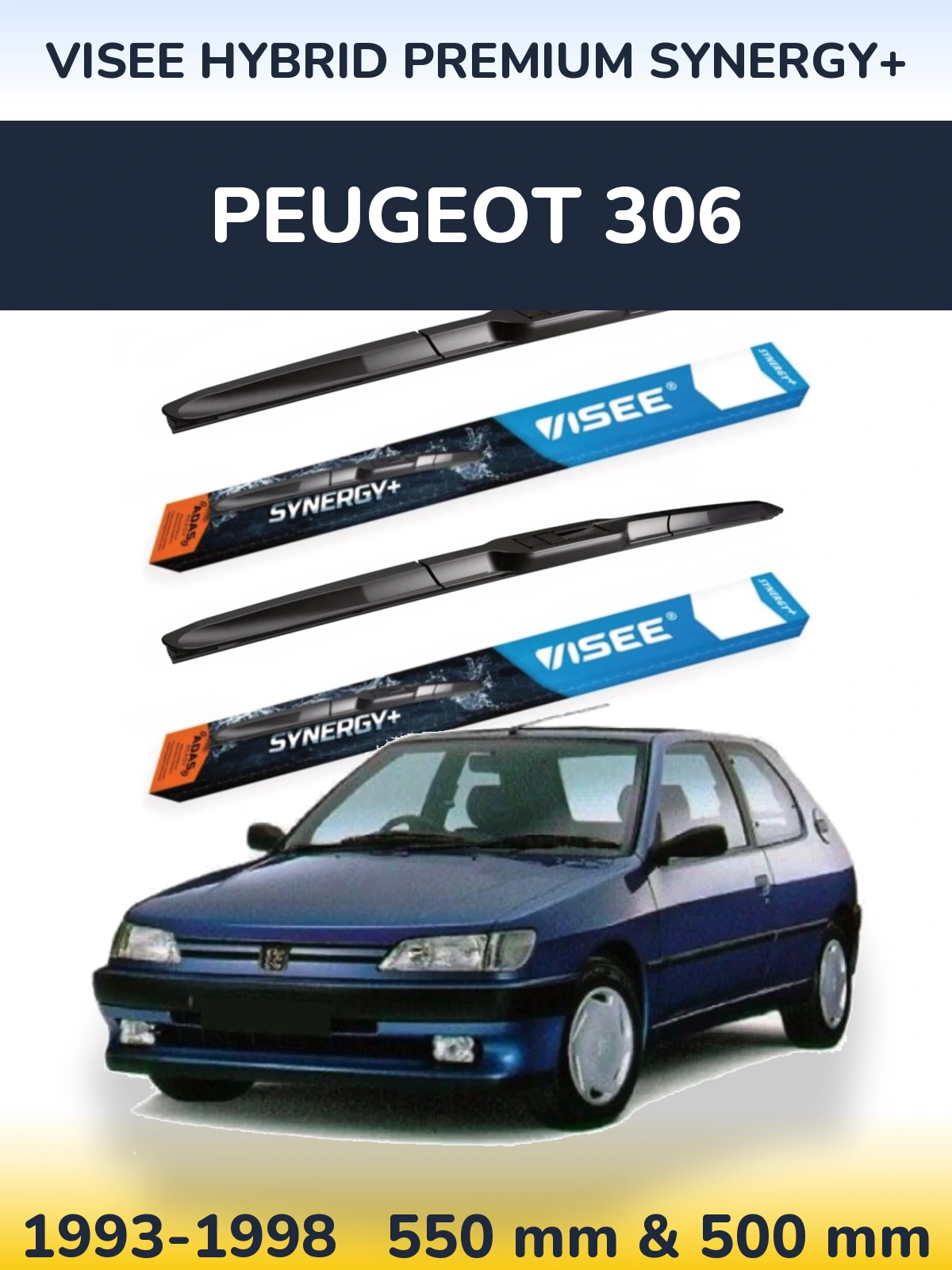 Torkarblad VISEE HYBRID PREMIUM SYNERGY+ för Peugeot 306