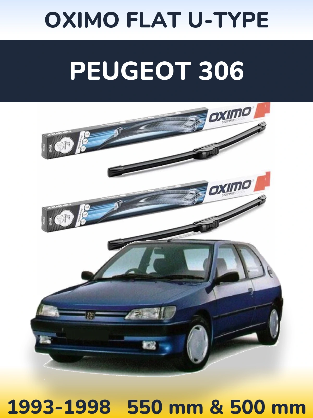 Torkarblad Oximo Flat U-type för Peugeot 306