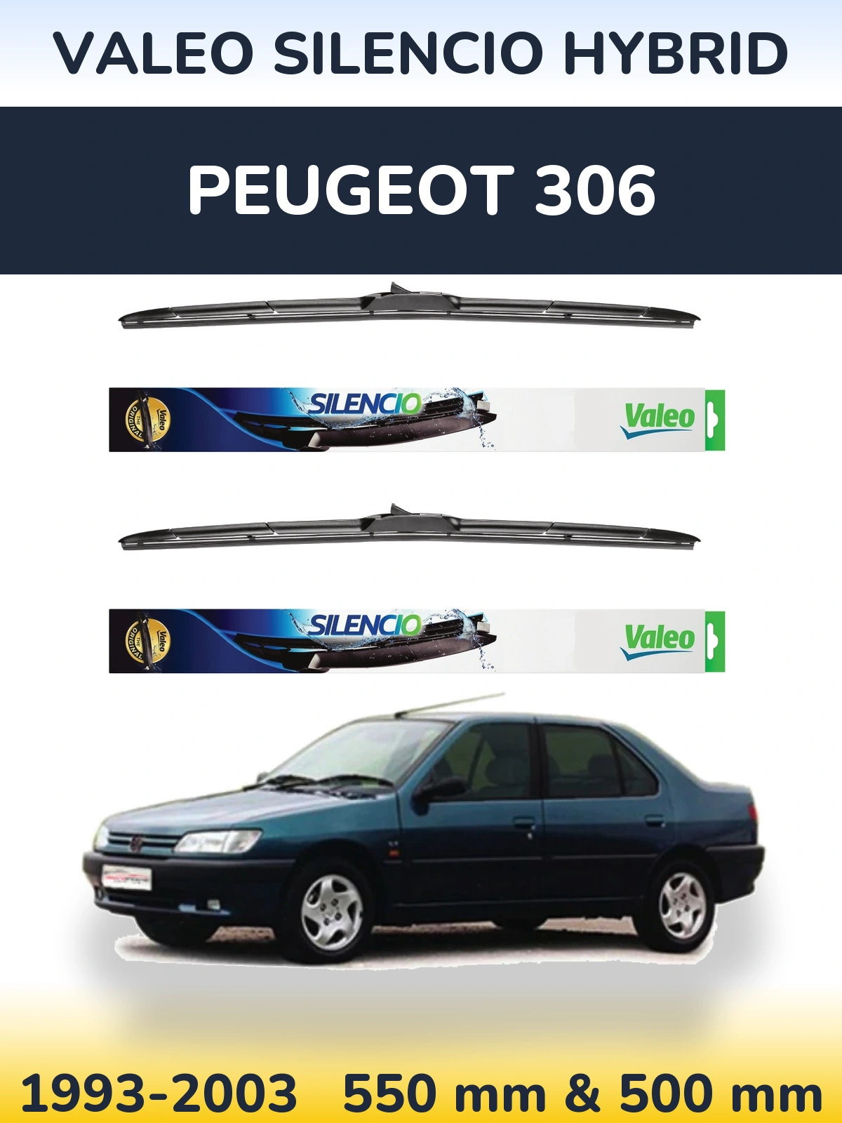 Torkarblad Valeo Silencio Hybrid för Peugeot 306