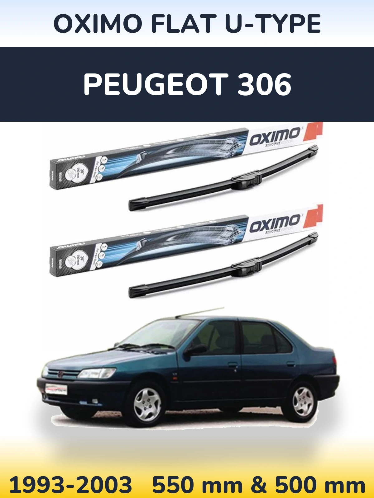 Torkarblad Oximo Flat U-type för Peugeot 306