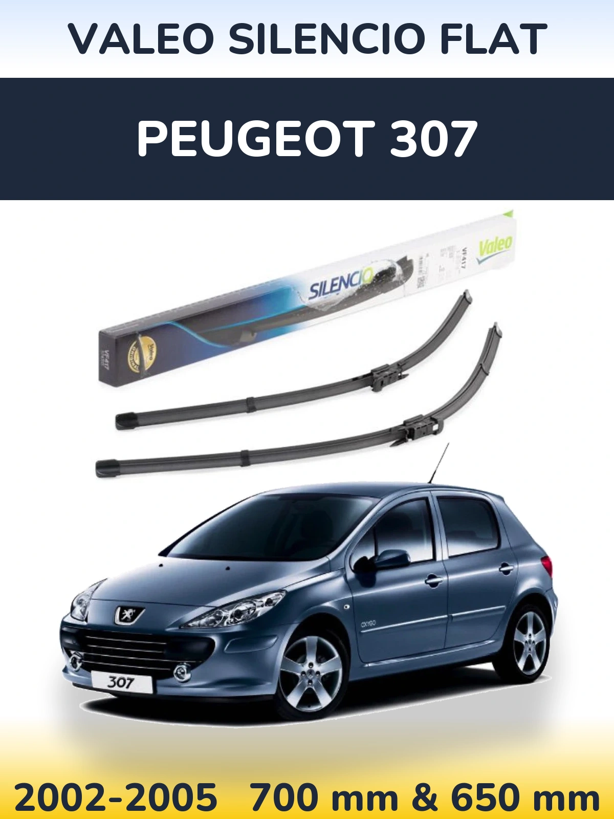 Torkarblad Valeo Silencio Flat för Peugeot 307