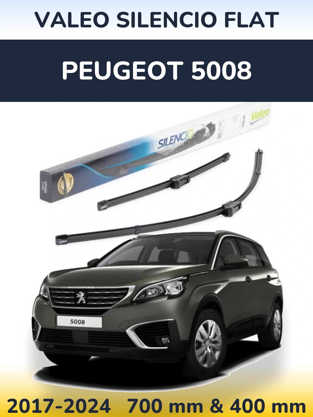 Torkarblad Valeo Silencio Flat för Peugeot 5008