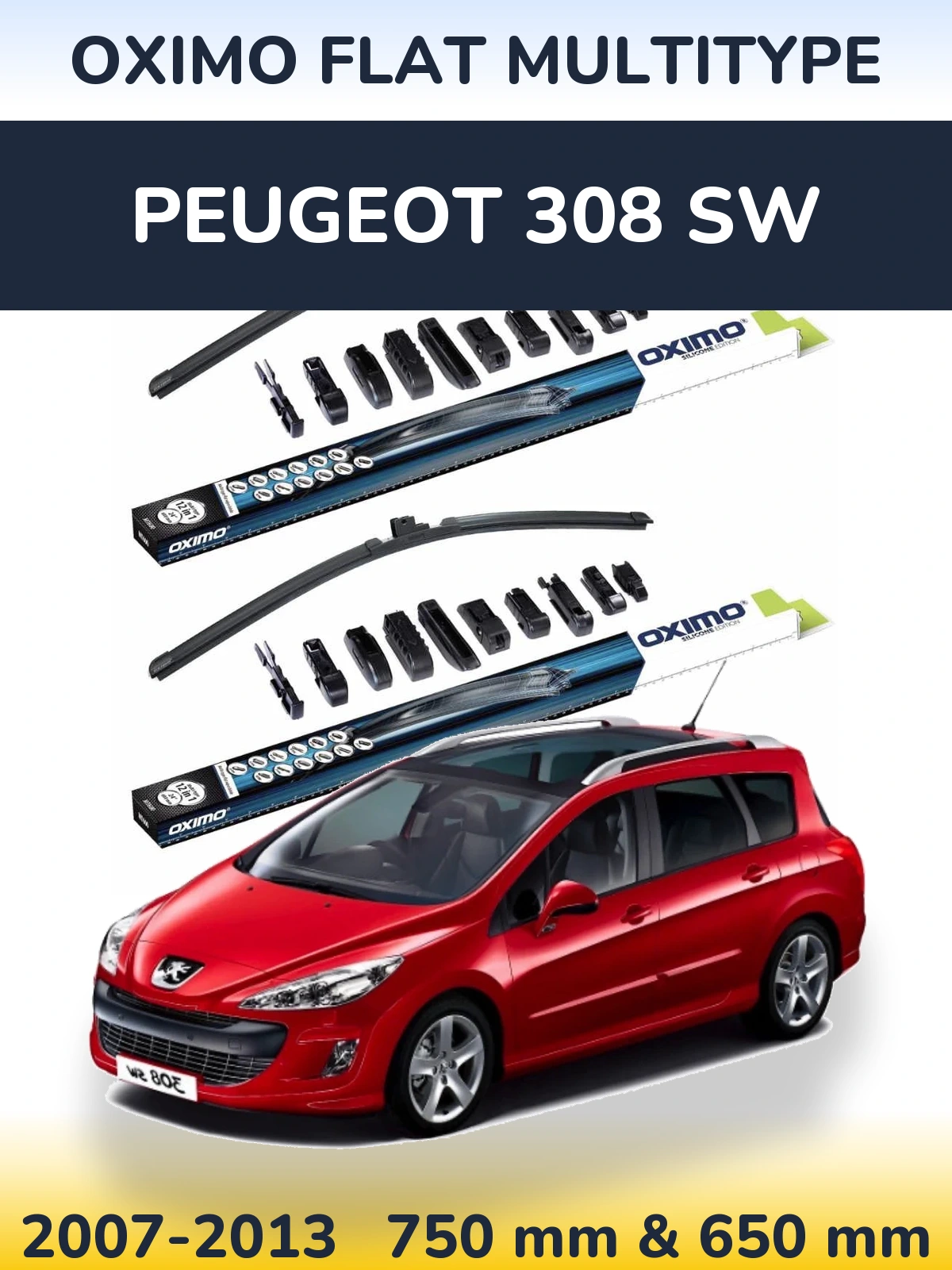 Torkarblad Oximo Flat MultiType för Peugeot 308 SW