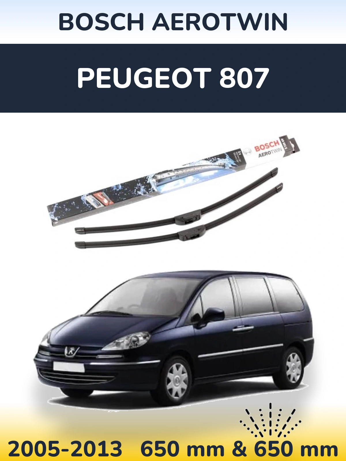 Torkarblad BOSCH AeroTwin för Peugeot 807