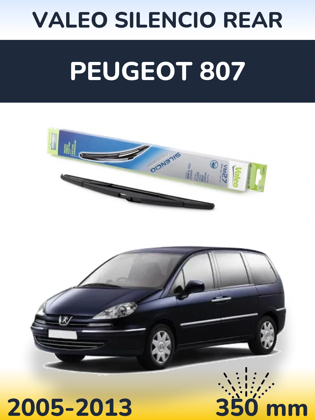 Задний дворник Valeo Silencio Rear 350 мм для Peugeot 807 2005-2013