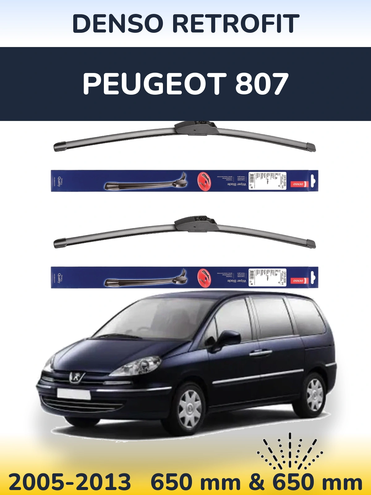 Torkarblad Denso Retrofit för Peugeot 807