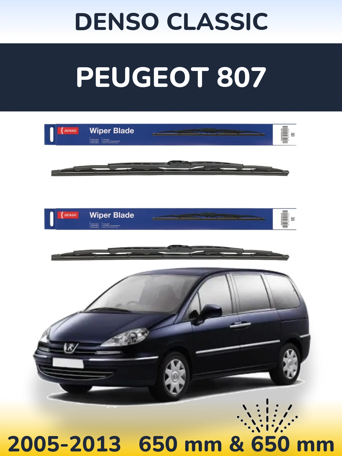 Torkarblad Denso Classic för Peugeot 807