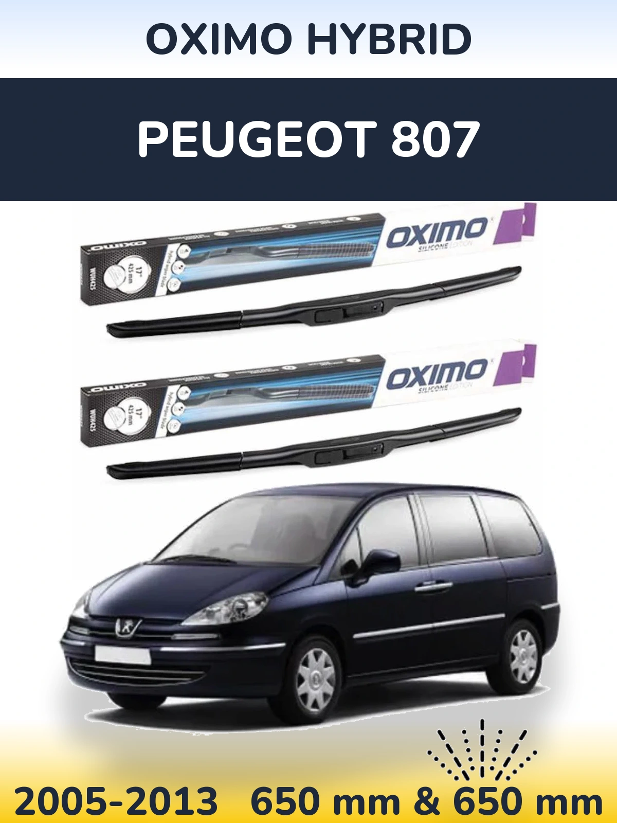 Torkarblad Oximo Hybrid för Peugeot 807