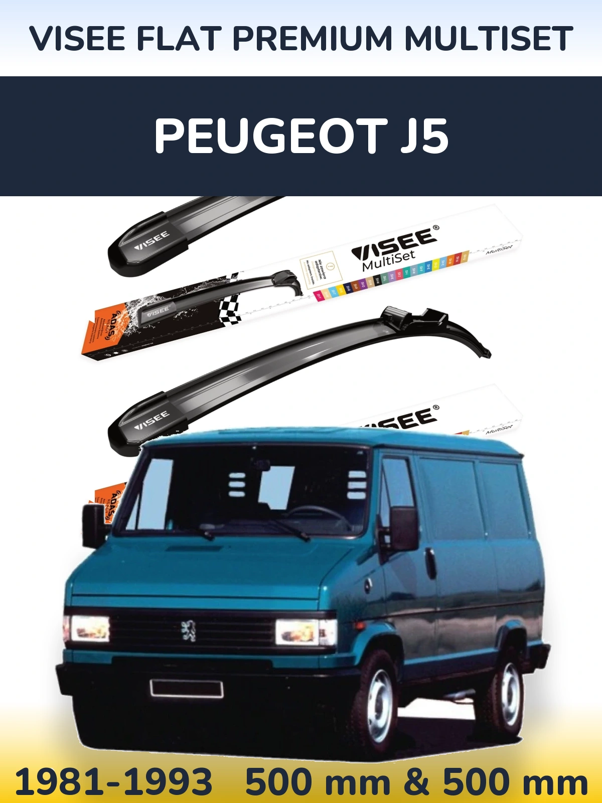 Torkarblad VISEE FLAT PREMIUM MultiSet för Peugeot J5