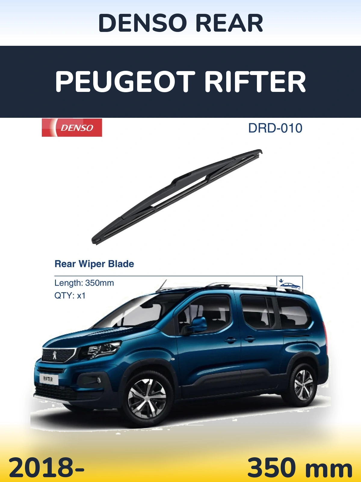 Torkarblad Denso Rear för Peugeot Rifter