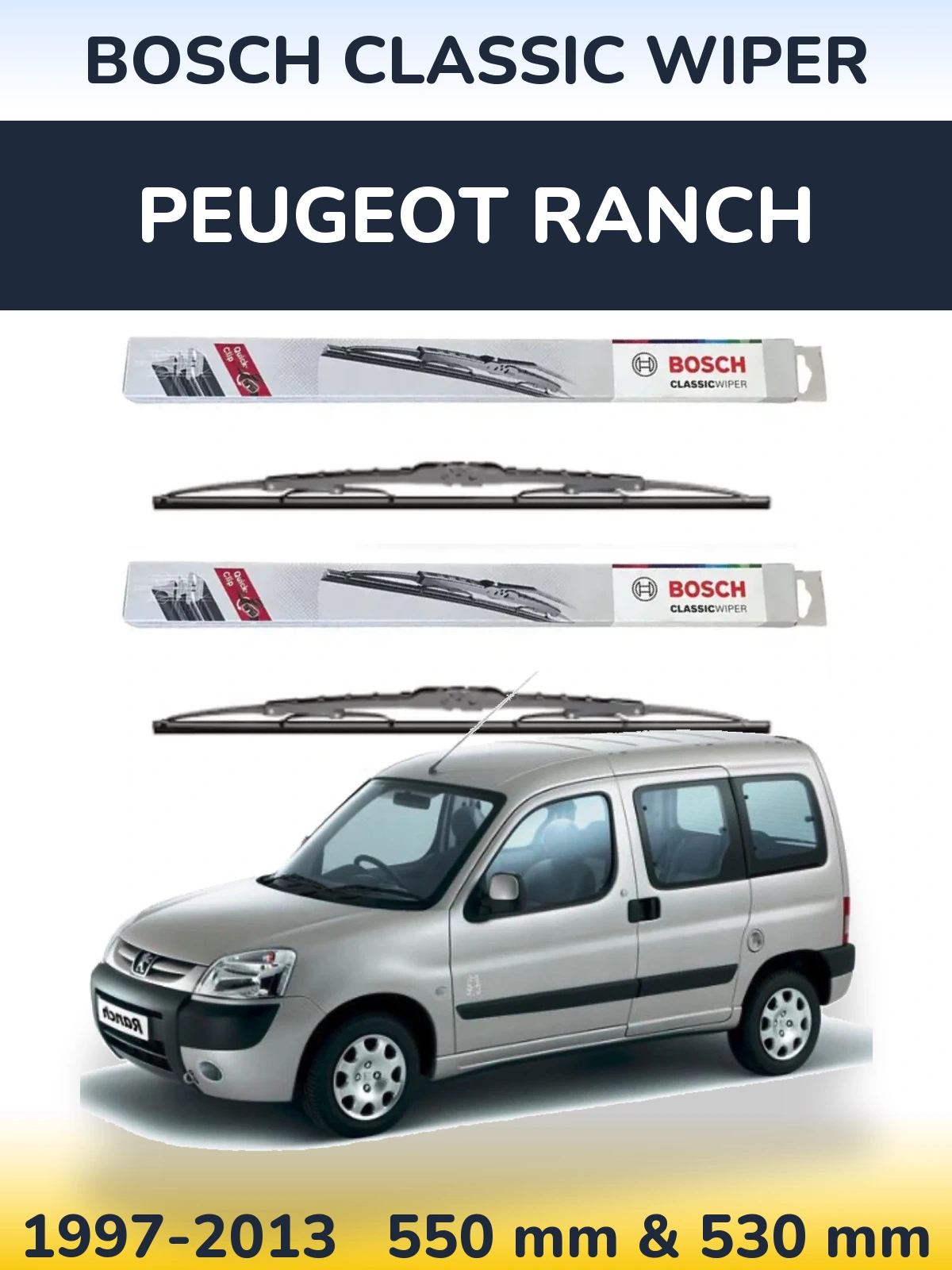 Torkarblad BOSCH Classic Wiper för Peugeot Ranch
