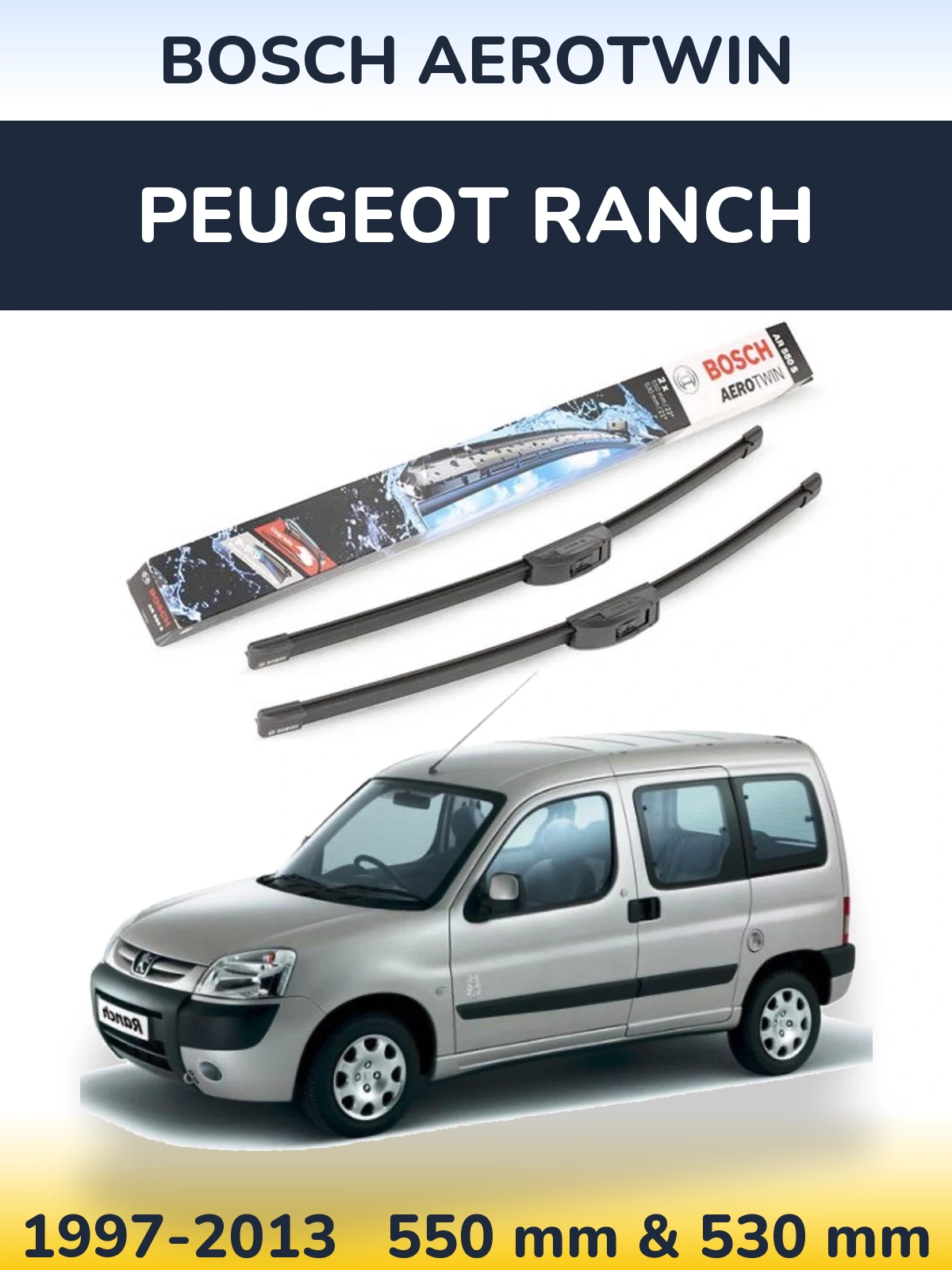 Torkarblad BOSCH AeroTwin för Peugeot Ranch
