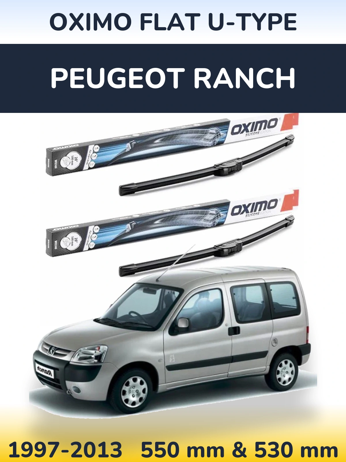 Torkarblad Oximo Flat U-type för Peugeot Ranch