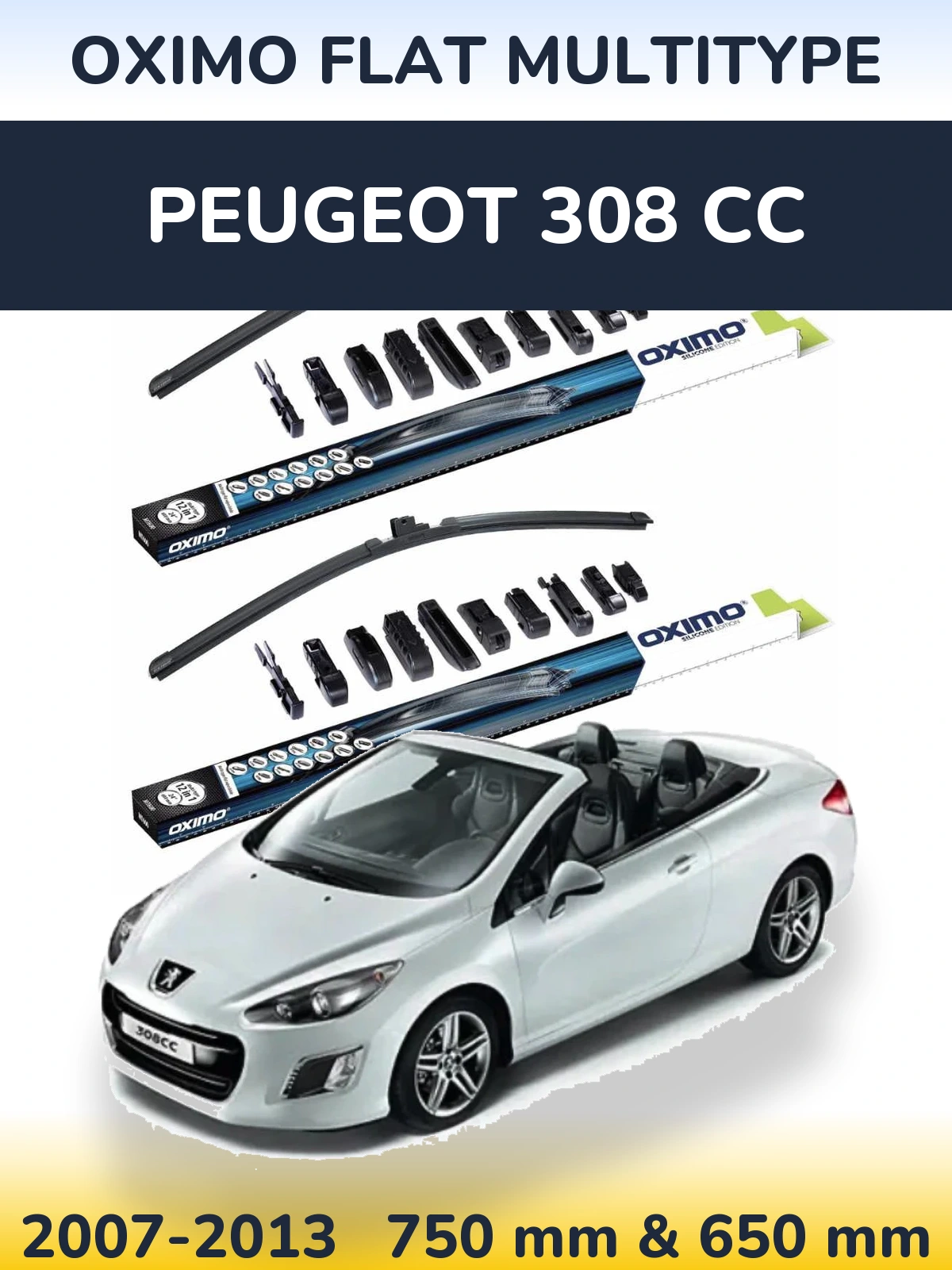 Torkarblad Oximo Flat MultiType för Peugeot 308 CC