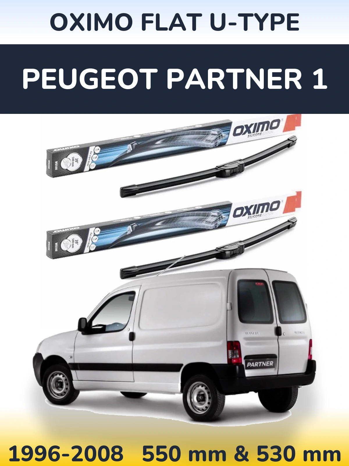 Torkarblad Oximo Flat U-type för Peugeot Partner 1