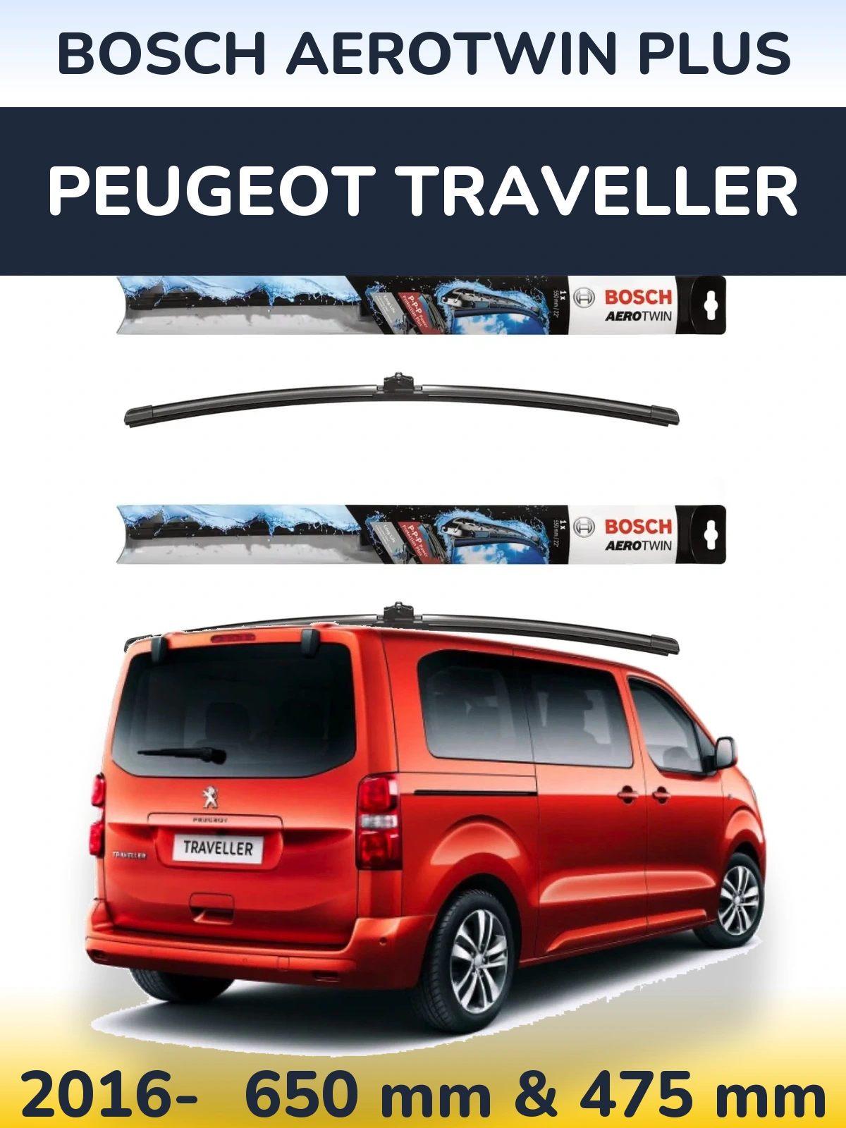 Torkarblad BOSCH AeroTwin Plus för Peugeot Traveller