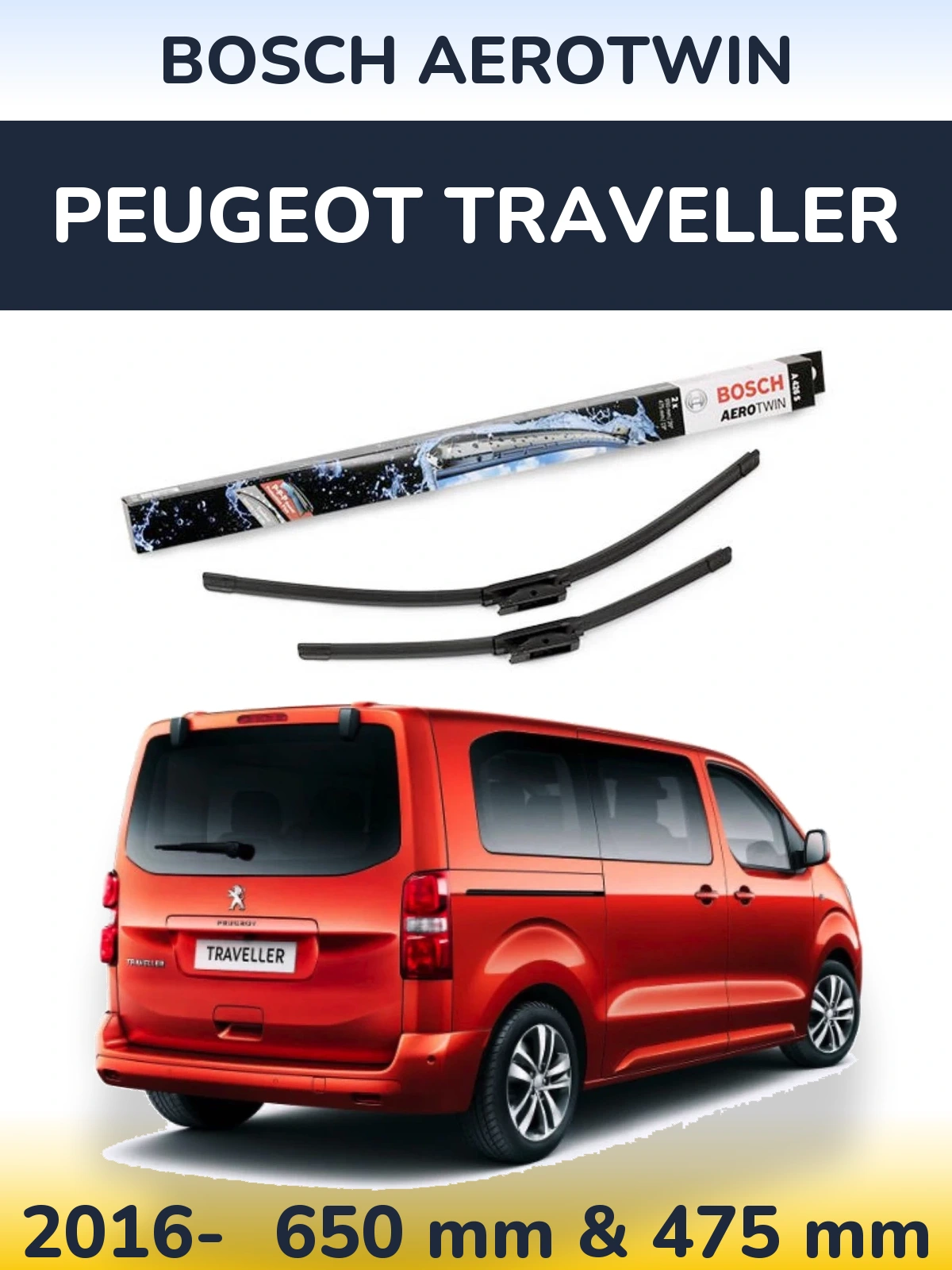 Torkarblad BOSCH AeroTwin för Peugeot Traveller