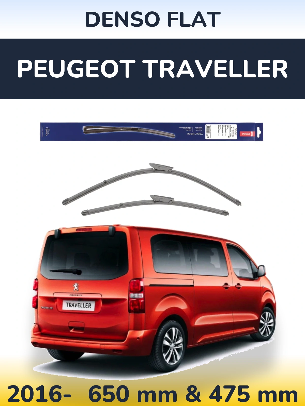 Torkarblad Denso Flat för Peugeot Traveller