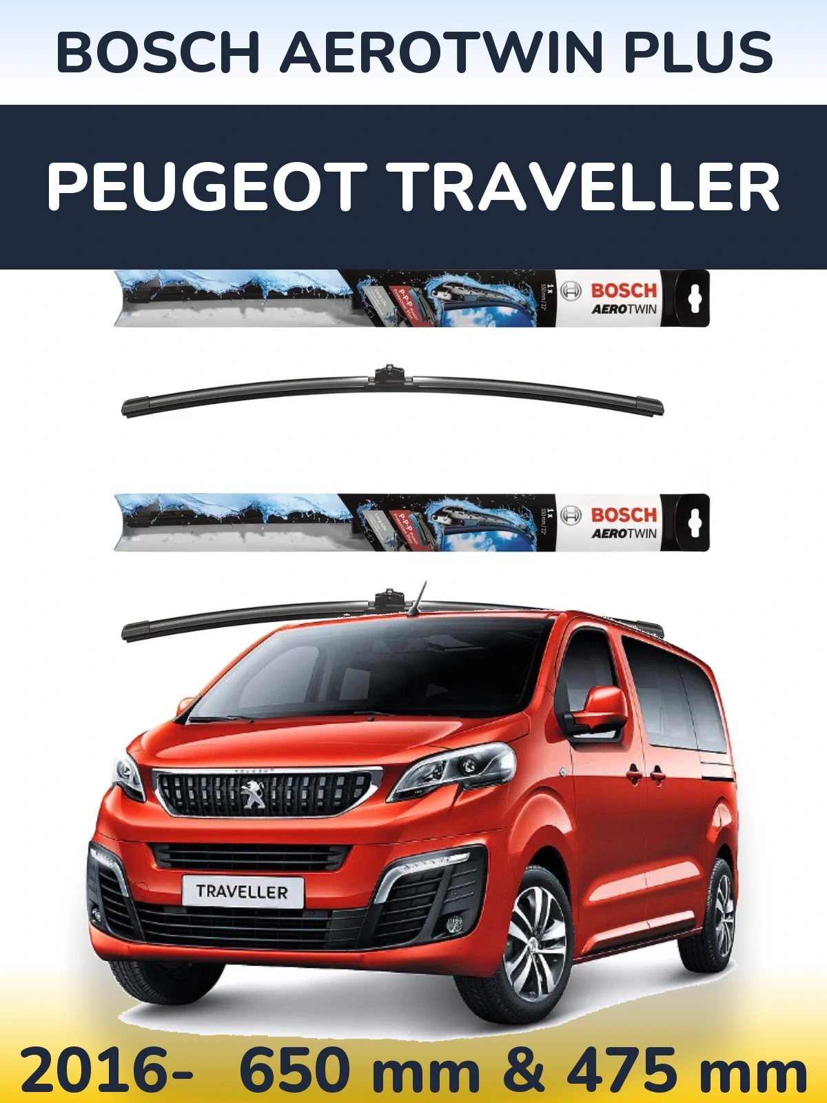 Torkarblad BOSCH AeroTwin Plus för Peugeot Traveller
