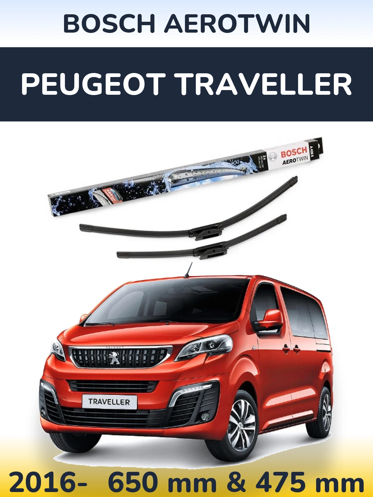 Torkarblad BOSCH AeroTwin för Peugeot Traveller