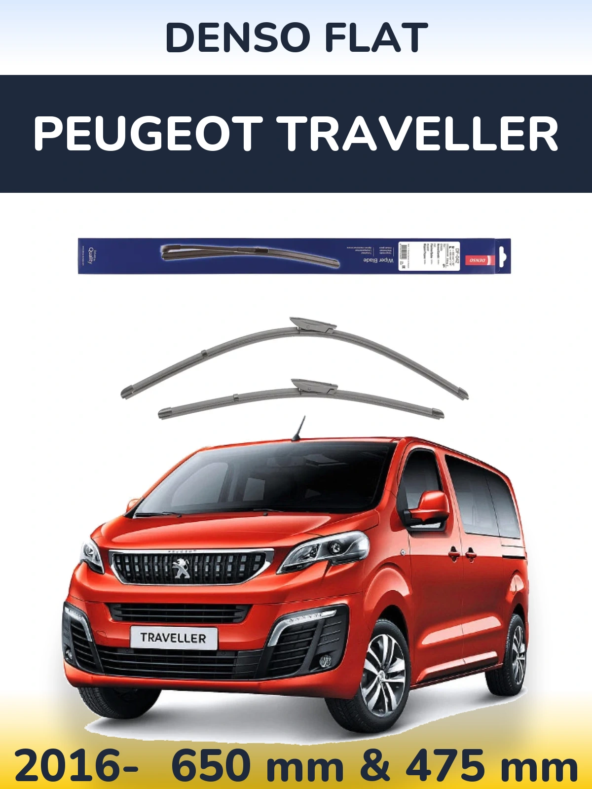 Torkarblad Denso Flat för Peugeot Traveller