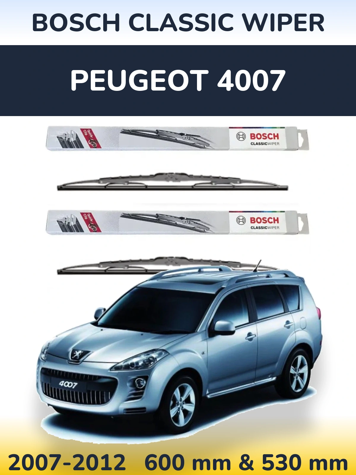 Torkarblad BOSCH Classic Wiper för Peugeot 4007